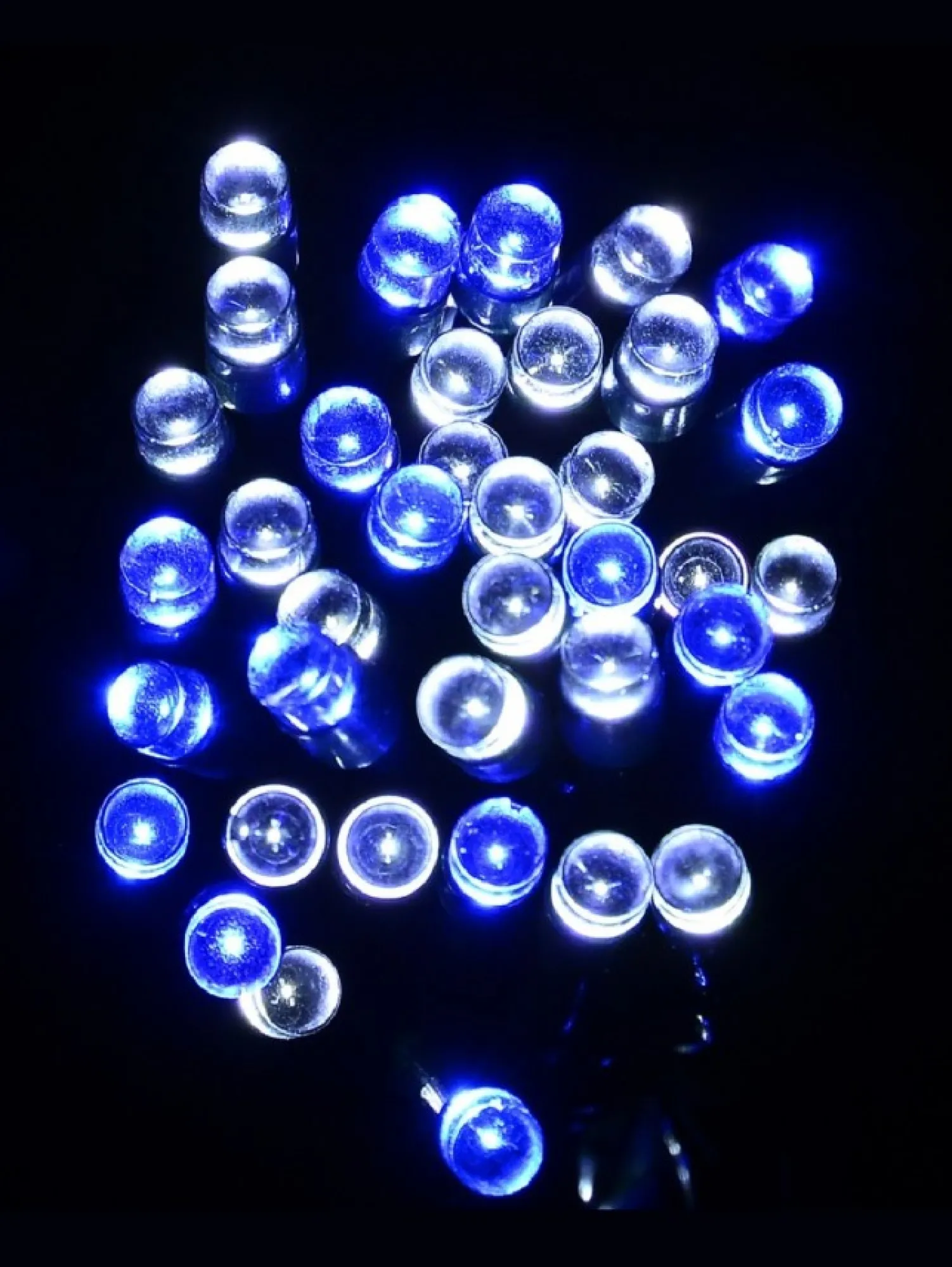 Christmas Warehouse 1000 Blue & Cool White Led Concave Bulb Christmas Fairy String Lights - 50M> Led Fairy Lights