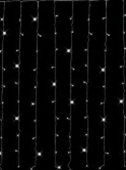 Christmas Warehouse 120 Cool White Concave Bulb Led Christmas Curtain Light String - 2.2M> Curtain Lights
