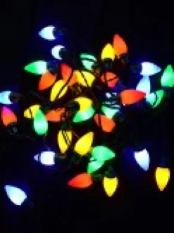 Christmas Warehouse 40 Multi Colour Led C7 Bulb Christmas Fairy String Lights - 3.9M> Led Fairy Lights
