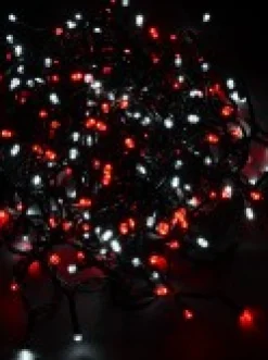 Christmas Warehouse 300 Red & Cool White Led Concave Bulb Christmas Fairy String Lights - 15M> Led Fairy Lights
