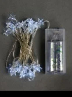 Christmas Warehouse 20 Stars With Cool White Led Bulb Christmas String Battery Lights - 2M><noscript><img width=