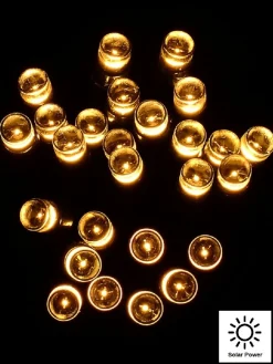 Christmas Warehouse 500 Warm White Concave Led Bulb Solar Powered String Fairy Lights - 50M> Led Fairy Lights