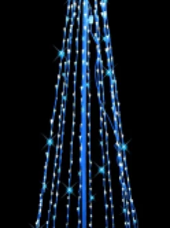 Christmas Warehouse Blue & Cool White Led String Fairy Light 3D Conical Outdoor Christmas Tree - 2M> Christmas Light Displays - 3D
