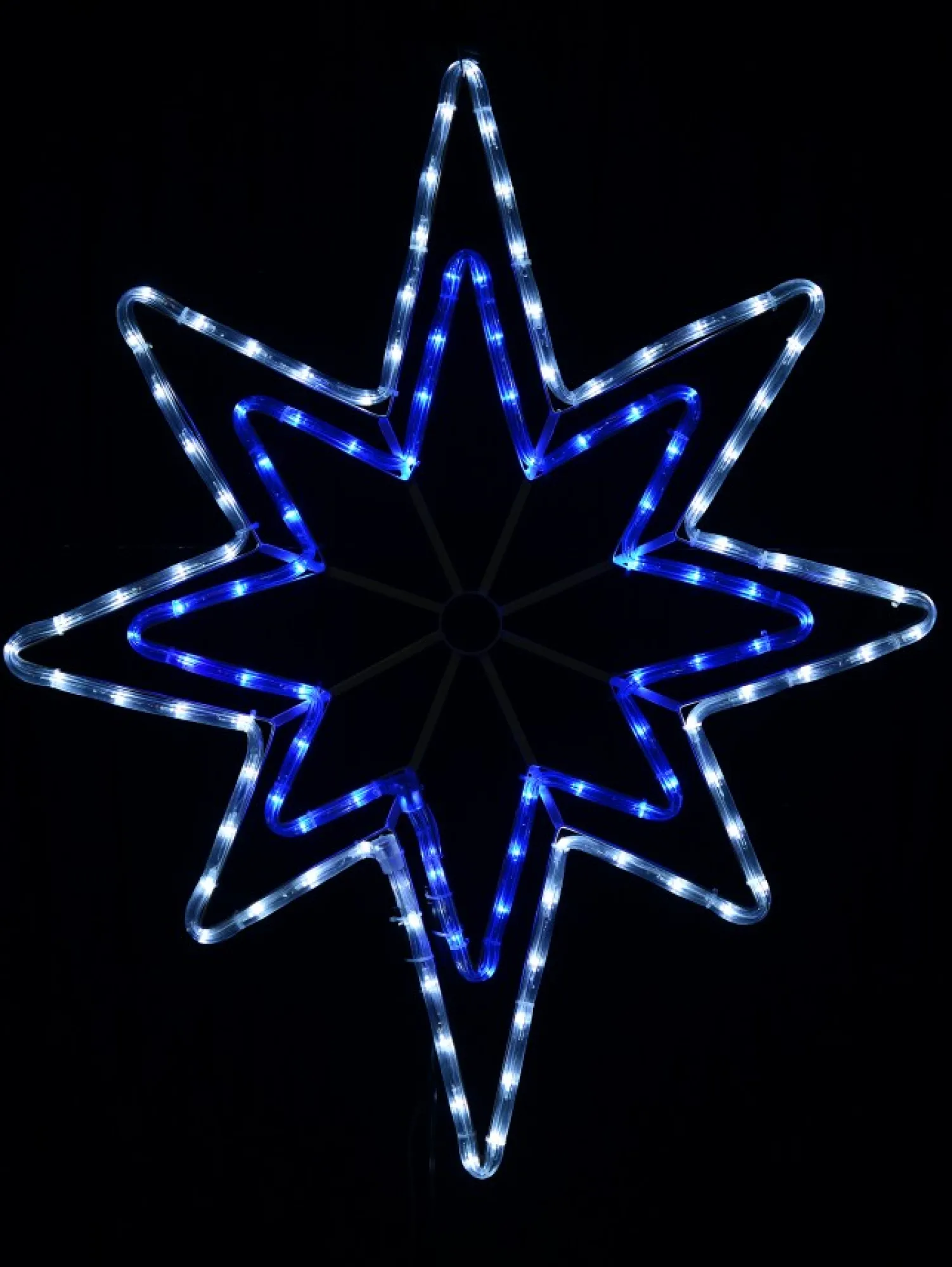 Christmas Warehouse Blue & Cool White 5-Point Star Of Bethlehem Led Rope Light Silhouette - 75Cm> Christmas Light Displays