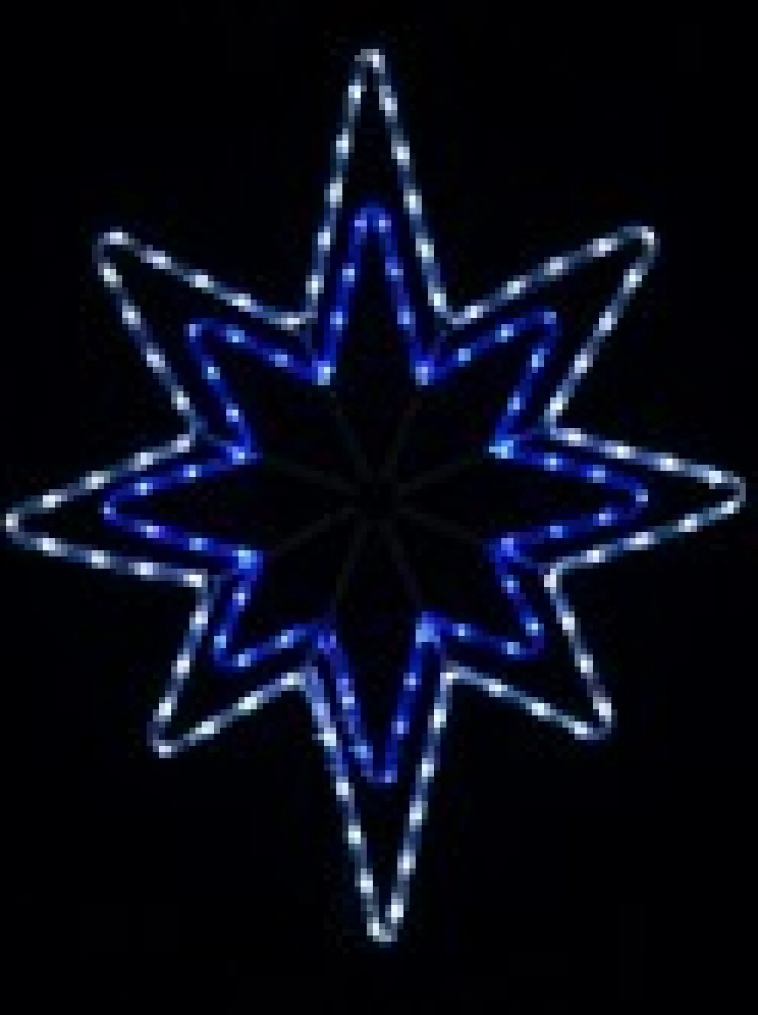 Christmas Warehouse Blue & Cool White 5-Point Star Of Bethlehem Led Rope Light Silhouette - 75Cm> Christmas Light Displays