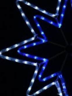 Christmas Warehouse Blue & Cool White 5-Point Star Of Bethlehem Led Rope Light Silhouette - 75Cm><noscript><img width=
