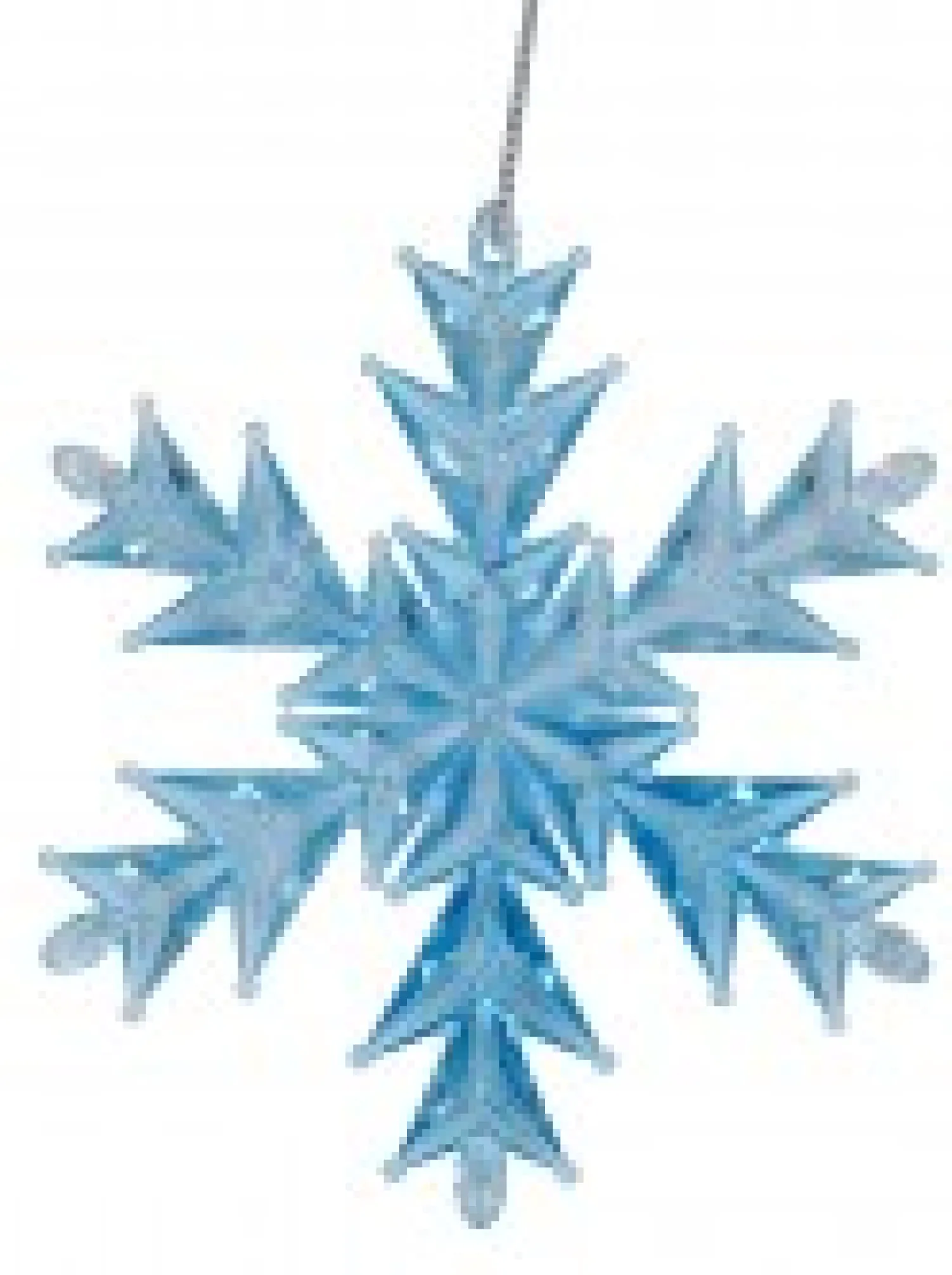 Christmas Warehouse Blue Ice Look Refractive Snowflakes Tree Hanging Decorations - 3 X 11Cm> Hanging Decorations - Packs