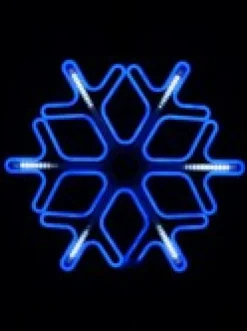 Christmas Warehouse Blue Snowflake & Cool White Strip Neon Christmas Light Rope Silhouette - 60Cm><noscript><img width=