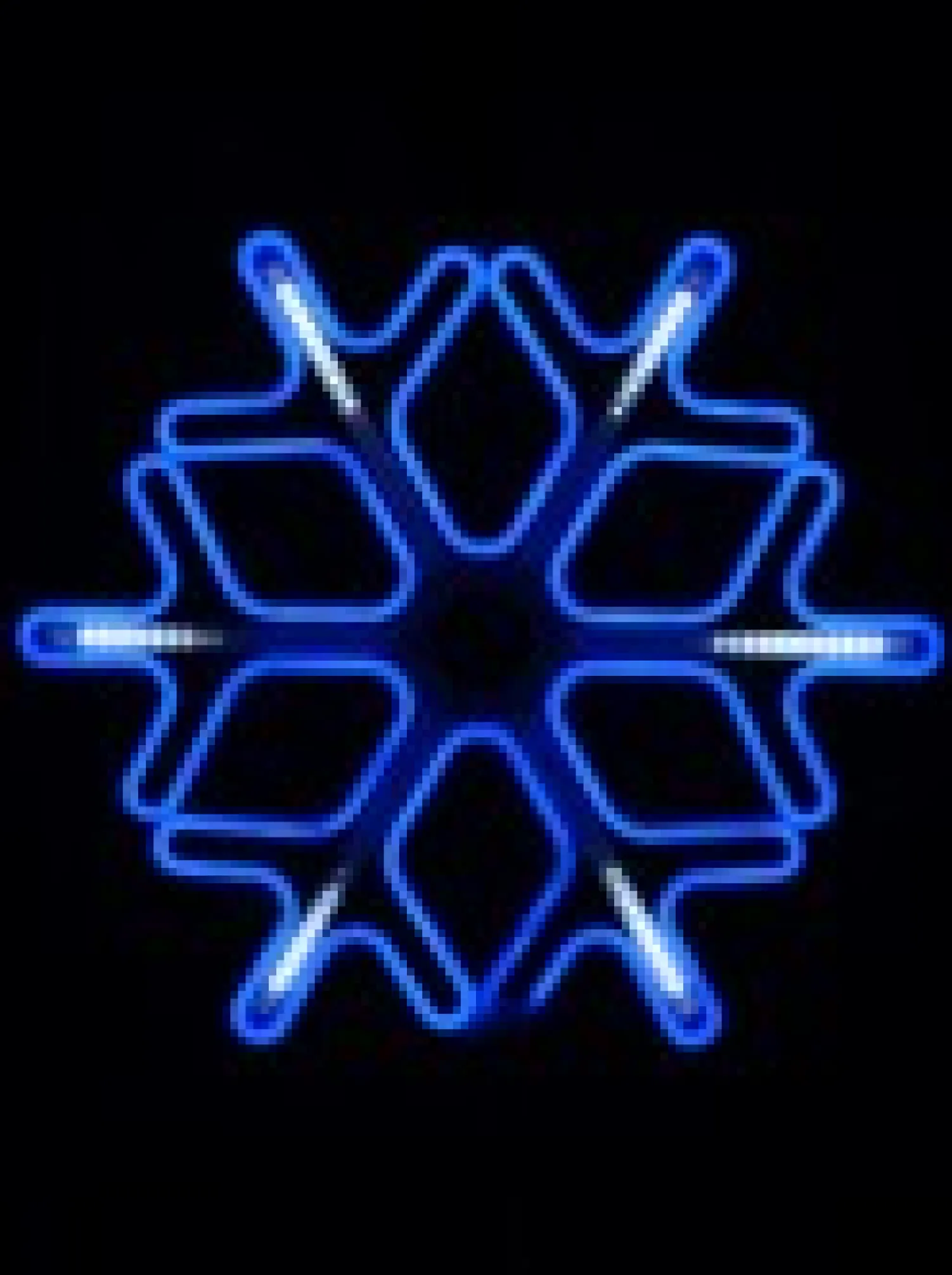 Christmas Warehouse Blue Snowflake & Cool White Strip Neon Christmas Light Rope Silhouette - 60Cm> Christmas Light Displays