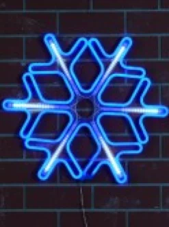 Christmas Warehouse Blue Snowflake & Cool White Strip Neon Christmas Light Rope Silhouette - 60Cm><noscript><img width=