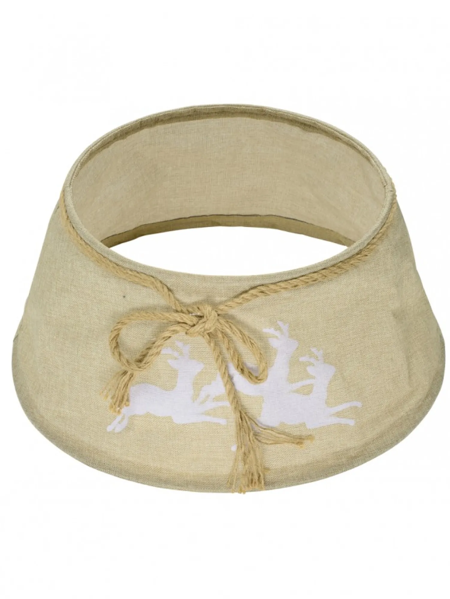 Christmas Warehouse Burlap With Reindeer Print Conical Shape Christmas Tree Skirt - 58Cm> Tree Skirts