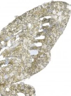 Christmas Warehouse Champagne Butterfly With Glitter & Flecks Christmas Critter Pick - 16Cm> Christmas Picks