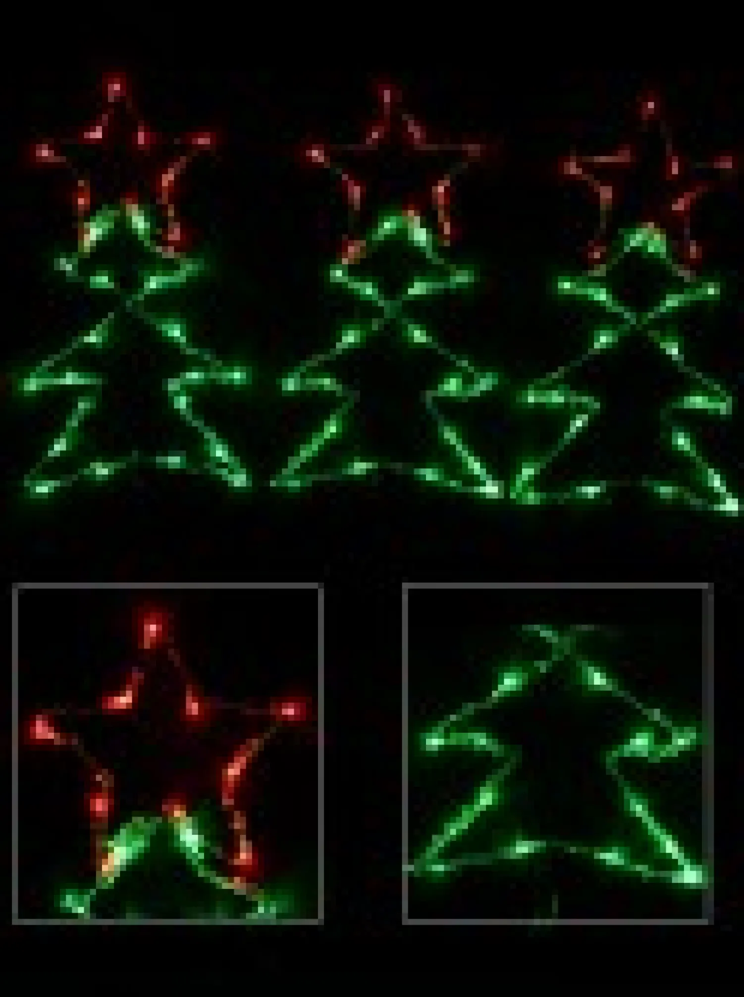 Christmas Warehouse Christmas Tree Shape With Stars Led String Light Silhouettes - 3 X 39Cm> Christmas Light Displays