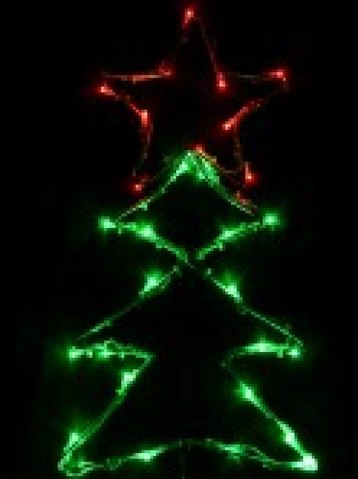 Christmas Warehouse Christmas Tree Shape With Stars Led String Light Silhouettes - 3 X 39Cm> Christmas Light Displays