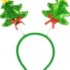 Christmas Warehouse Christmas Trees On Springs Headband With Ribbon & Star - One Size Fits Most> General Headwear