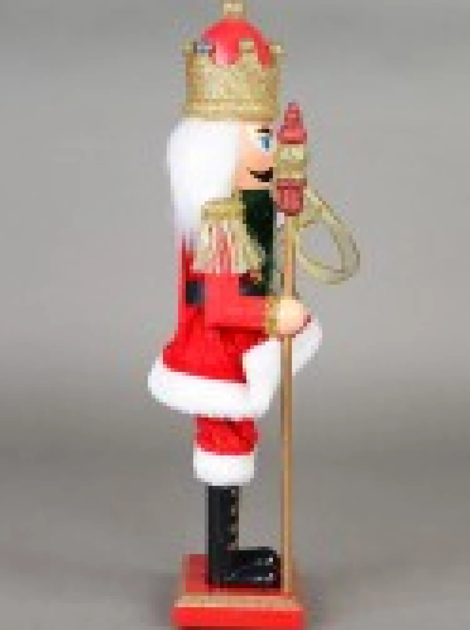 Christmas Warehouse Classic Christmas Nutcracker With Finial Staff Decorative Ornament - 39Cm> Nutcrackers & Tin Soldiers