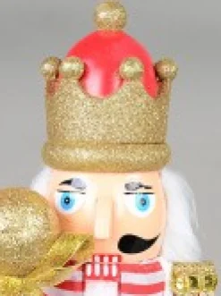 Christmas Warehouse Classic Christmas Nutcracker With Ball Staff Decorative Ornament - 38Cm><noscript><img width=