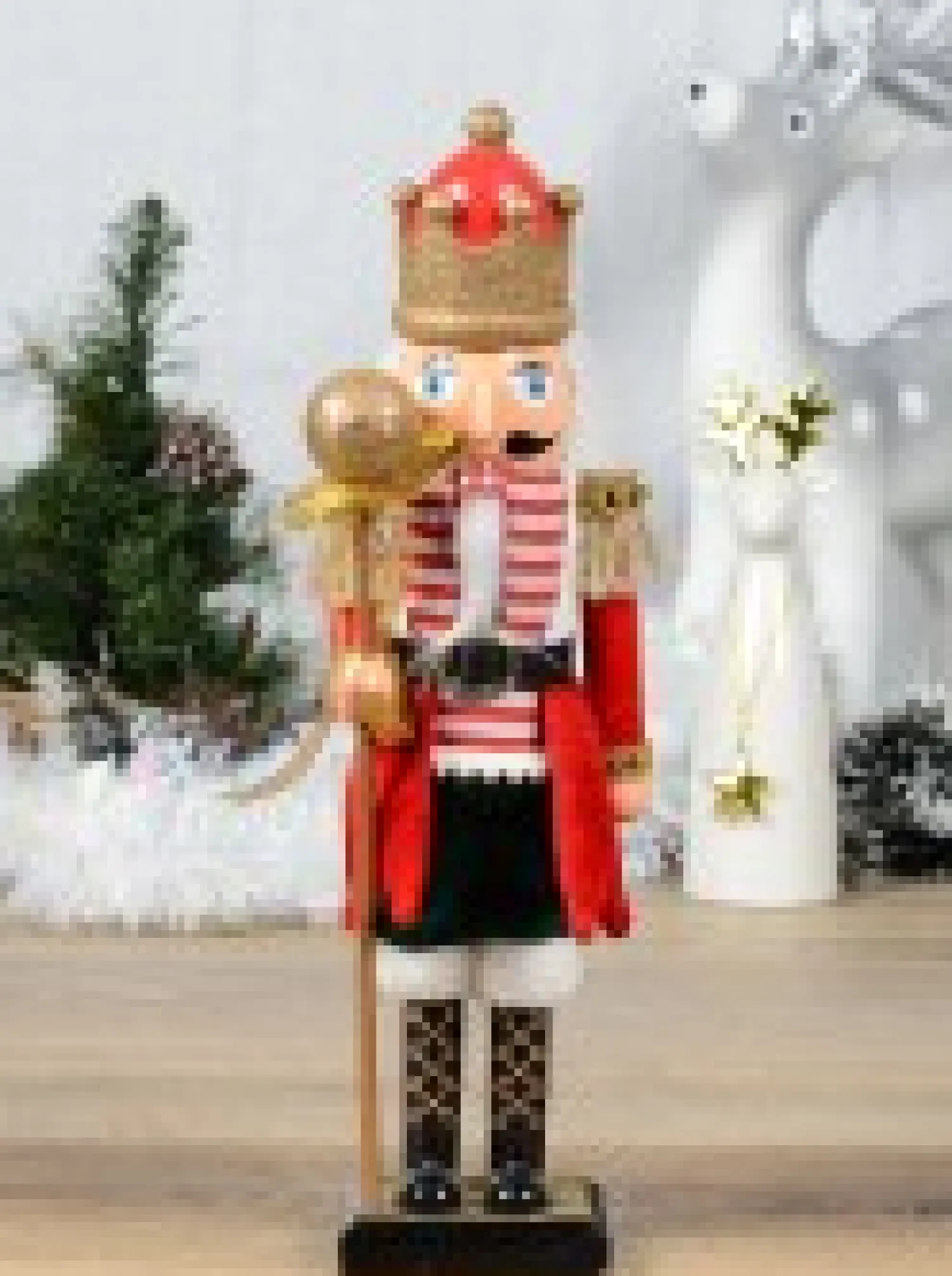 Christmas Warehouse Classic Christmas Nutcracker With Ball Staff Decorative Ornament - 38Cm> Nutcrackers & Tin Soldiers