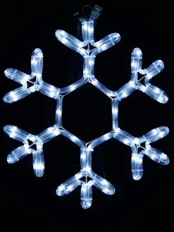 Christmas Warehouse Cool White Led Branched Star Snowflake Rope Light Silhouette - 40Cm> Christmas Light Displays
