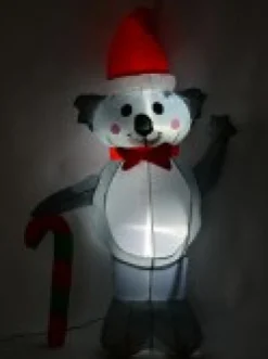 Christmas Warehouse Cuddles The Koala & Candy Cane Illuminated Christmas Inflatable Display - 1.3M><noscript><img width=
