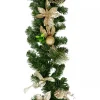Christmas Warehouse Decorated Gold & Champagne Mixed Foliage & Floral Christmas Pine Garland - 1.8M> Christmas Garlands