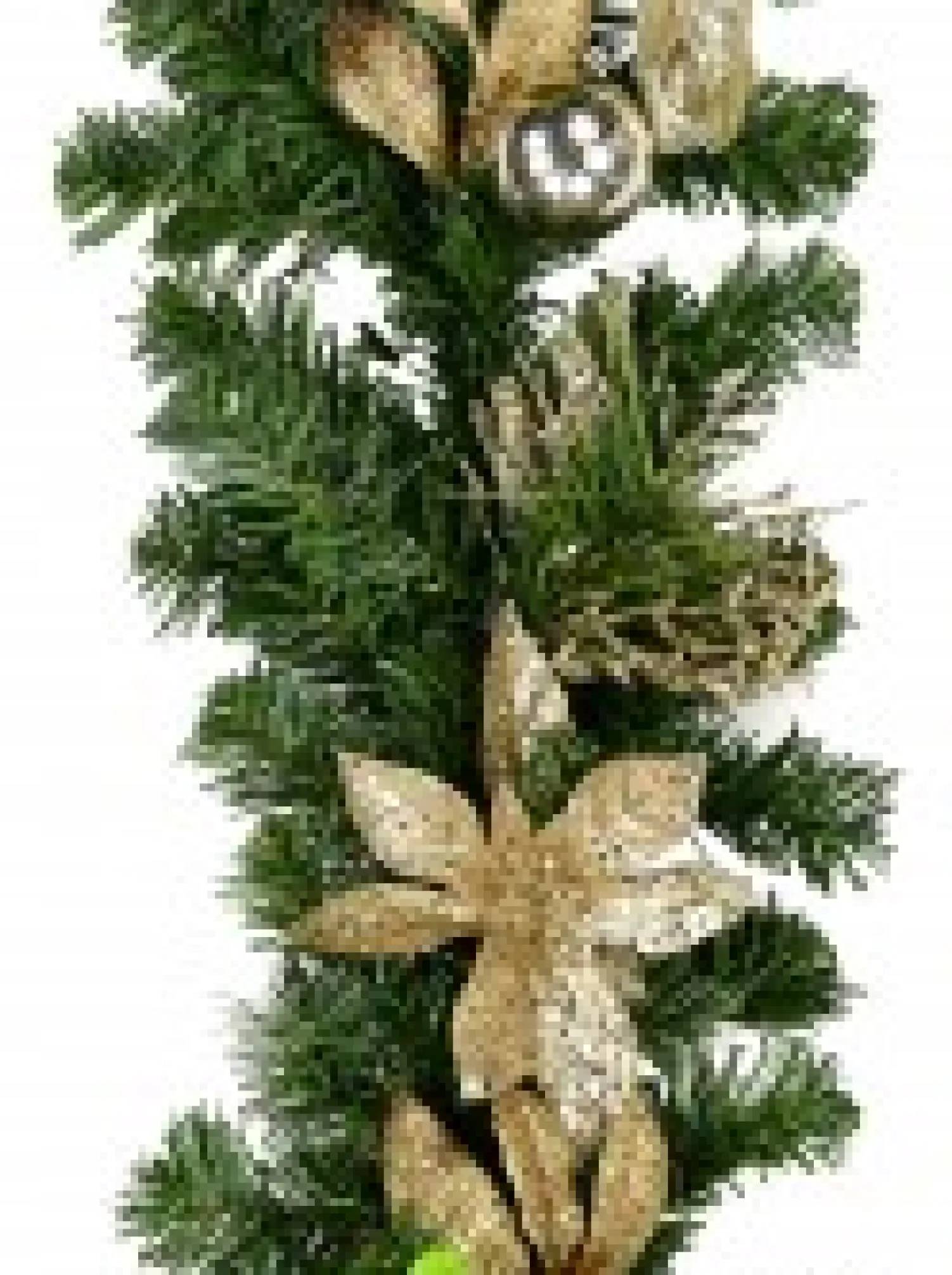 Christmas Warehouse Decorated Gold & Champagne Mixed Foliage & Floral Christmas Pine Garland - 1.8M> Christmas Garlands