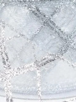 Christmas Warehouse Diagonal Lines Pattern On Sheer Christmas Ribbon With Silver Edging - 3M><noscript><img width=