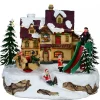 Christmas Warehouse Fun Slide & Merry-Go-Round At Santa's Workshop Christmas Village Scene - 23Cm> Christmas Village Scenes
