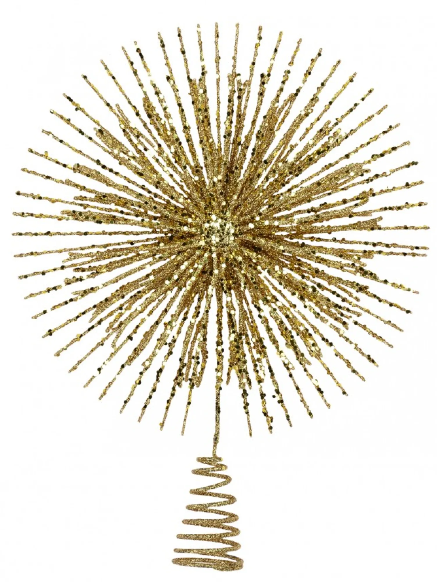 Christmas Warehouse Glittered Gold Starburst Christmas Tree Topper Decoration - 38Cm> Tree Top Decorations
