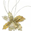 Christmas Warehouse Gold & Platinum Cactus Flower Decorative Christmas Floral Pick - 25Cm> Christmas Picks