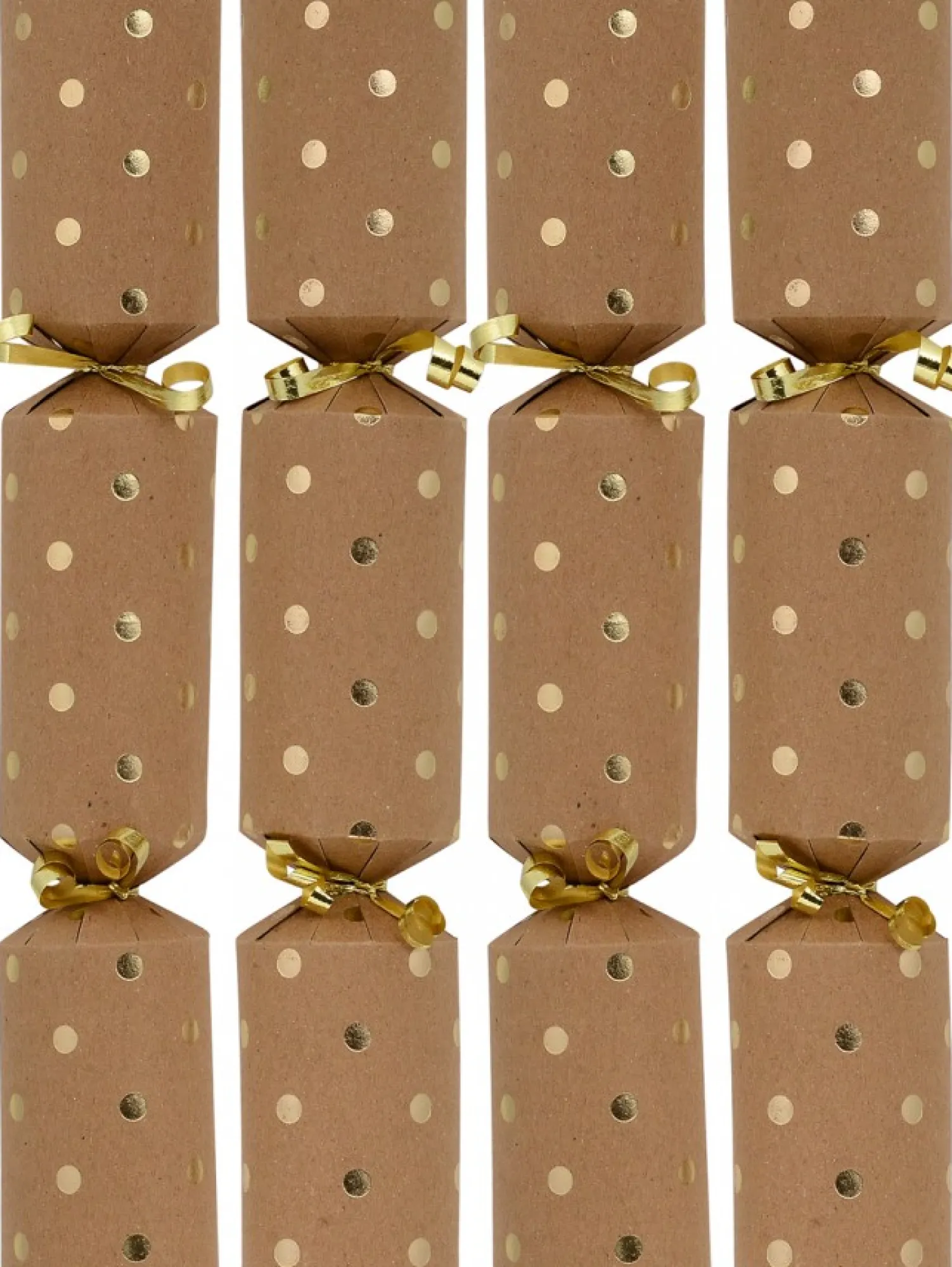 Christmas Warehouse Gold Dot Pattern Design On Kraft Paper Christmas Cracker Bon Bons - 50 X 30Cm> Christmas Cracker Bon Bon Catering Packs (50 Per Pack)