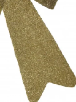 Christmas Warehouse Gold Glitter Pvc Christmas Tree Bow Decoration - 24Cm><noscript><img width=