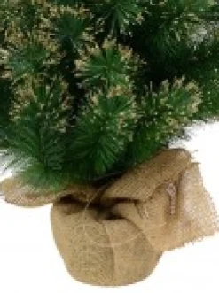 Christmas Warehouse Gold Glittered Needle Tip Pine Tabletop Christmas Tree With 96 Tips - 90Cm><noscript><img width=