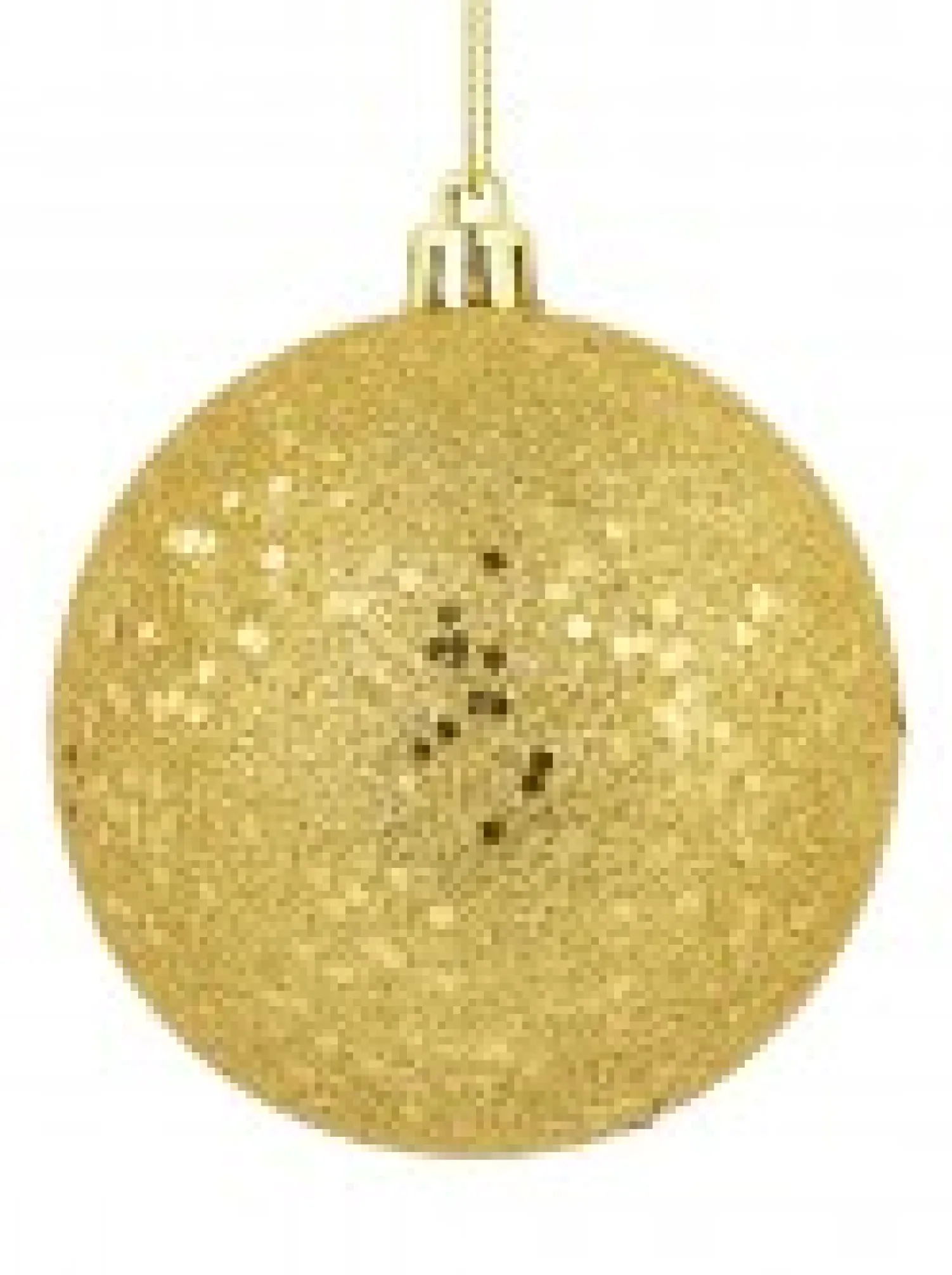 Christmas Warehouse Gold Metallic Sequins & Glitter Coated Christmas Baubles - 4 X 80Mm> Bauble Packs