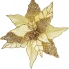 Christmas Warehouse Gold Poinsettia With Gold Glitter Detail Decorative Christmas Flower Pick - 25Cm> Christmas Picks