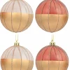 Christmas Warehouse Gold With Rose Gold Or Clear & Gold Glitter Lines Christmas Baubles - 6 X 60Mm> Bauble Packs