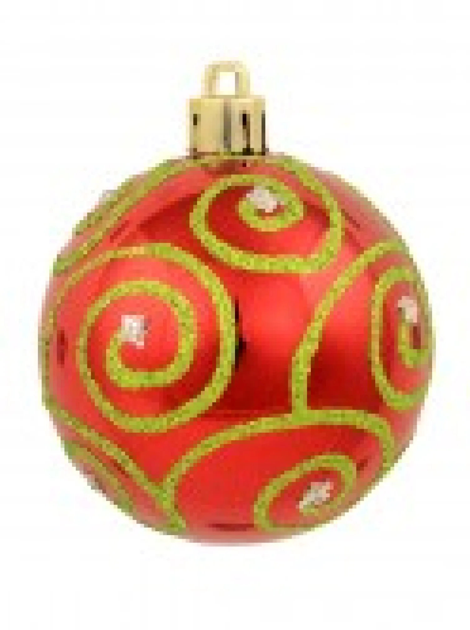 Christmas Warehouse Green & Red Christmas Baubles With 4 Glitter Designs & Shiny - 9 X 60Mm> Bauble Packs