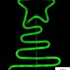 Christmas Warehouse Green Neon Flex Wavey Christmas Tree Solar Powered Path Light - 38Cm> Path Lights