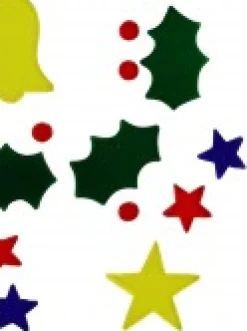 Christmas Warehouse Holly Wreath, Bell & Stars Gel Christmas Window Cling Decoration - 23Cm> Window Decals, Stencils & Stickers