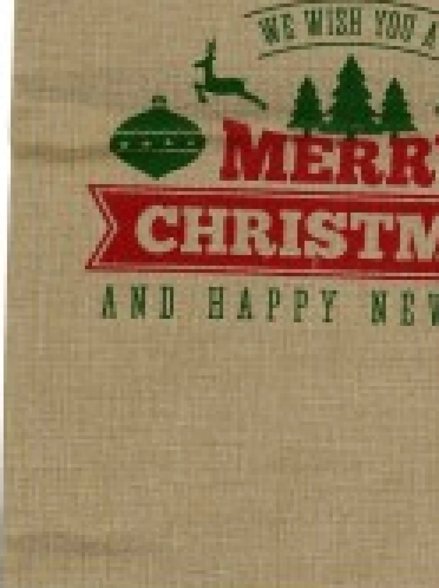 Christmas Warehouse Jute We Wish You A Merry Christmas & Happy New Year Gift Santa Sack - 55Cm> Santa Sacks