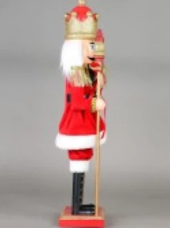 Christmas Warehouse Large Classic Christmas Nutcracker With Finial Staff Decorative Ornament - 59Cm><noscript><img width=