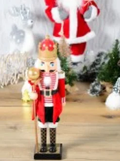 Christmas Warehouse Large Classic Christmas Nutcracker With Ball Staff Decorative Ornament - 59Cm><noscript><img width=