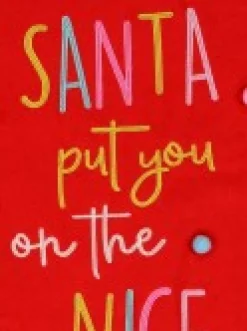 Christmas Warehouse Large Felt ' Santa Put You On The Nice List! ' & Pom-Poms Gift Santa Sack - 1M><noscript><img width=