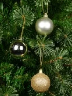 Christmas Warehouse Light Gold Metallic & Gold Glitter, Matte & Metallic Baubles - 12 X 60Mm><noscript><img width=