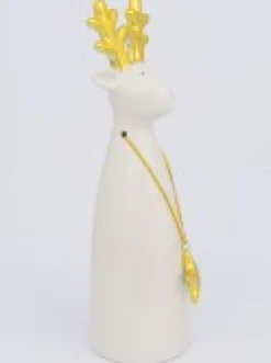 Christmas Warehouse Modern Chic Look Gloss Reindeer Ceramic Christmas Ornament - 16Cm> Ceramic Christmas Ornaments