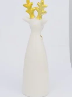 Christmas Warehouse Modern Chic Look Gloss Reindeer Ceramic Christmas Ornament - 16Cm><noscript><img width=