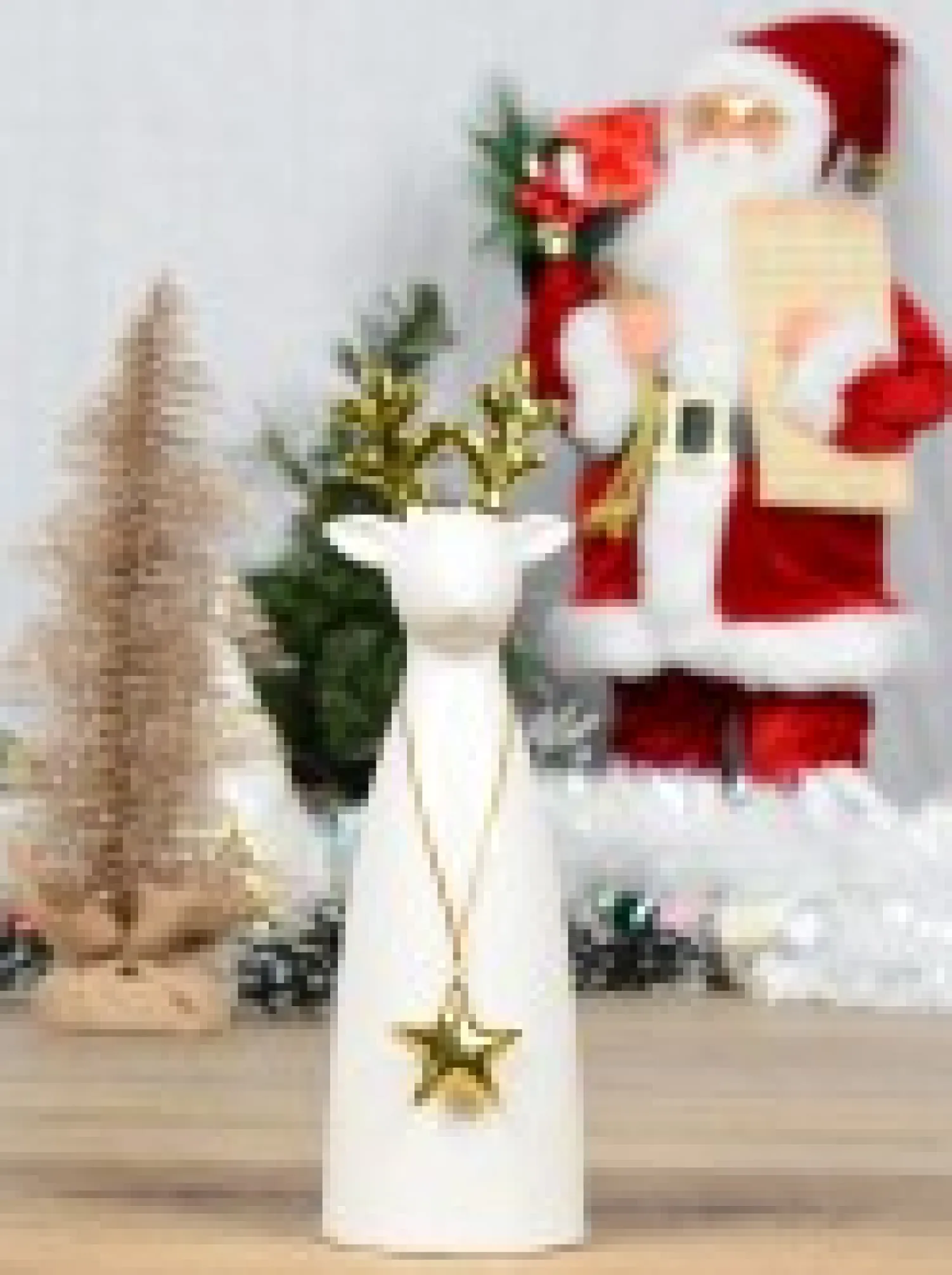 Christmas Warehouse Modern Chic Look Gloss Reindeer Ceramic Christmas Ornament - 16Cm> Ceramic Christmas Ornaments