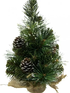 Christmas Warehouse Morning Frost With Pine Cones Table Top Christmas Tree With 37 Tips - 30Cm> Table Top Christmas Trees
