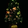 Christmas Warehouse Multi Colour Fibre Optic Christmas Tree With 12 Baubles & 60 Tips - 60Cm> Fibre Optic Christmas Trees
