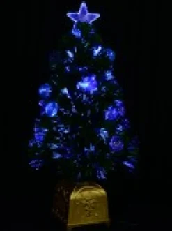 Christmas Warehouse Multi Colour Fibre Optic Christmas Tree With 12 Baubles & 60 Tips - 60Cm><noscript><img width=